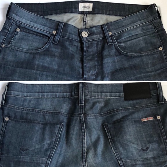 ♻️👖 BYRON 5 Pocket Straight HUDSON JEANS Med-Dark - Picture 5 of 15